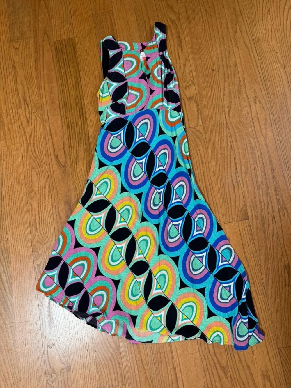 Anthropologie Kenzie Asymmetrical Midi Dress Size 8 US Geometric Pattern